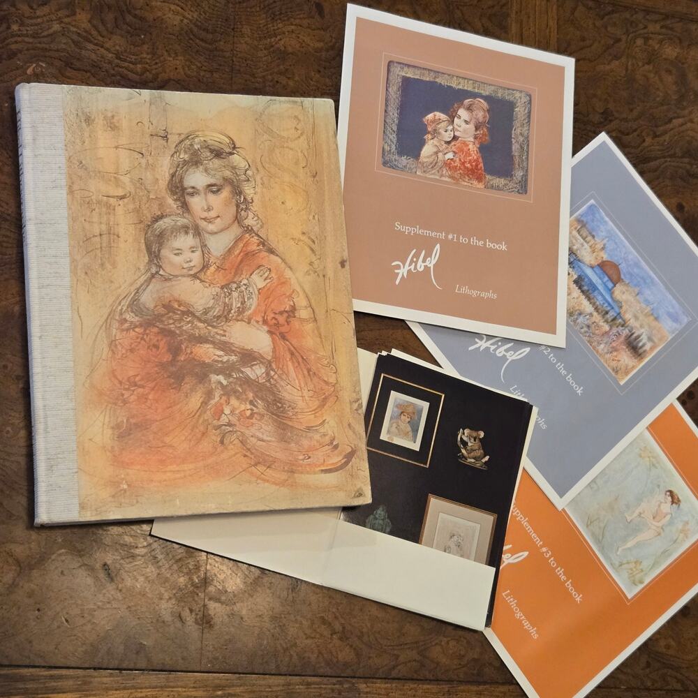 1977 Edna Hibel Lithographs First Edition Book 3 Catalogs 6 Prints Folio Set